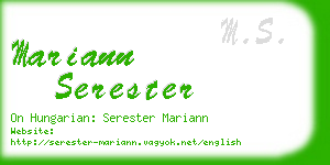 mariann serester business card
